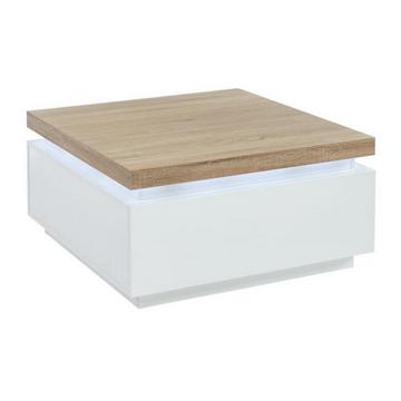 Couchtisch mit LEDBeleuchtung 2 Schubladen MDF Eichefarben HALO II