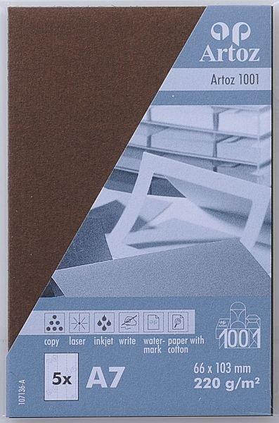 Artoz ARTOZ Visitenkarten 1001 A7 107136146 220g, braun 5 Blatt  