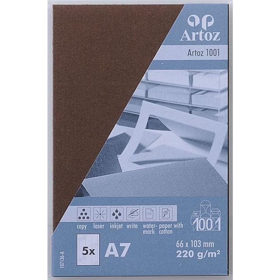 ARTOZ Visitenkarten 1001 A7 107136146 220g, braun 5 Blatt