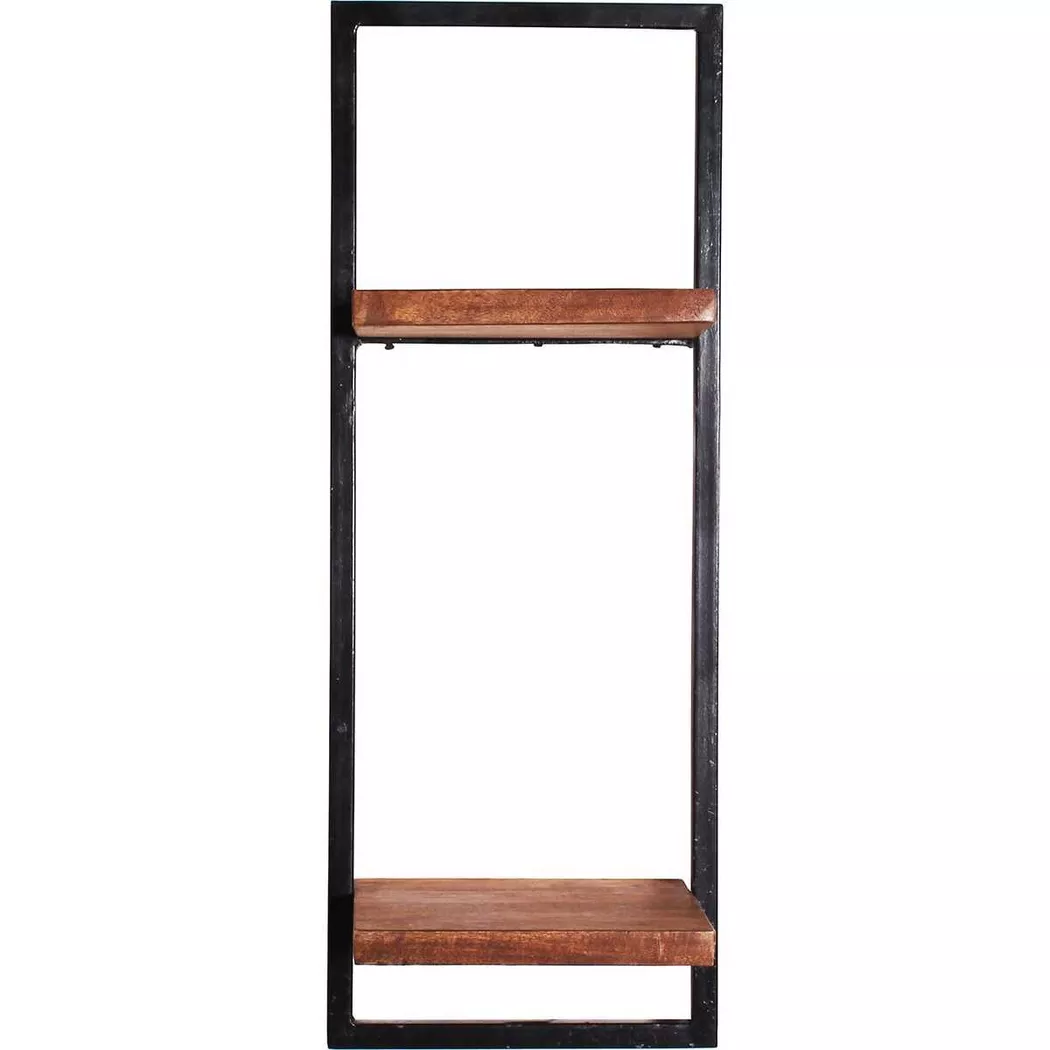 SIT Wandregal "Ponza aus Mangoholz mit Altmetall im Industrial Look" Freischwebende Wandmontage mit natürlichem Mangoholz