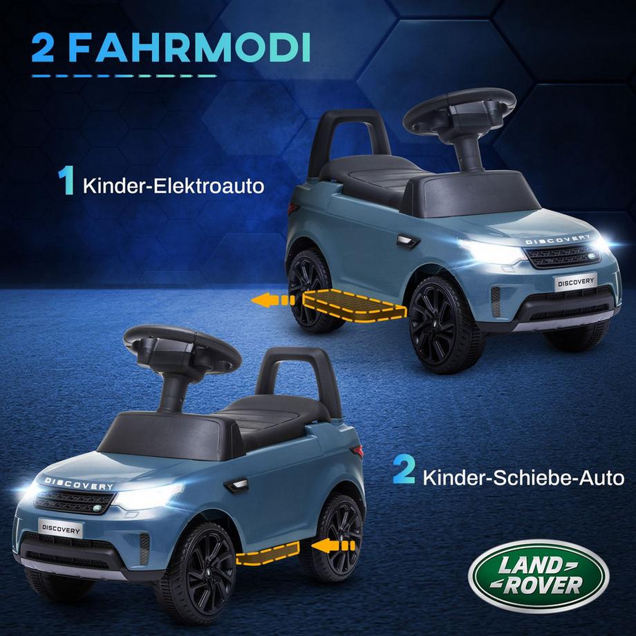 Northio  Land Rover Kinder Elektroauto 2 in 1 6V Kinderauto mit Rutschmodus, Musik, Hupe, Elektrofahrzeug, Rutschauto, Rutscherfahrzeug mit Scheinwerfer, 3 km/h, für 1,5-5 Jahre Kinder, Hellblau 