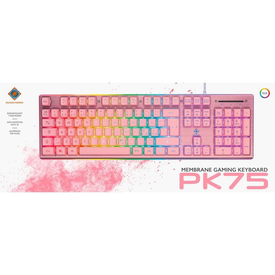DELTACO GAMING  Clavier de jeu à membrane avec éclairage RGB 