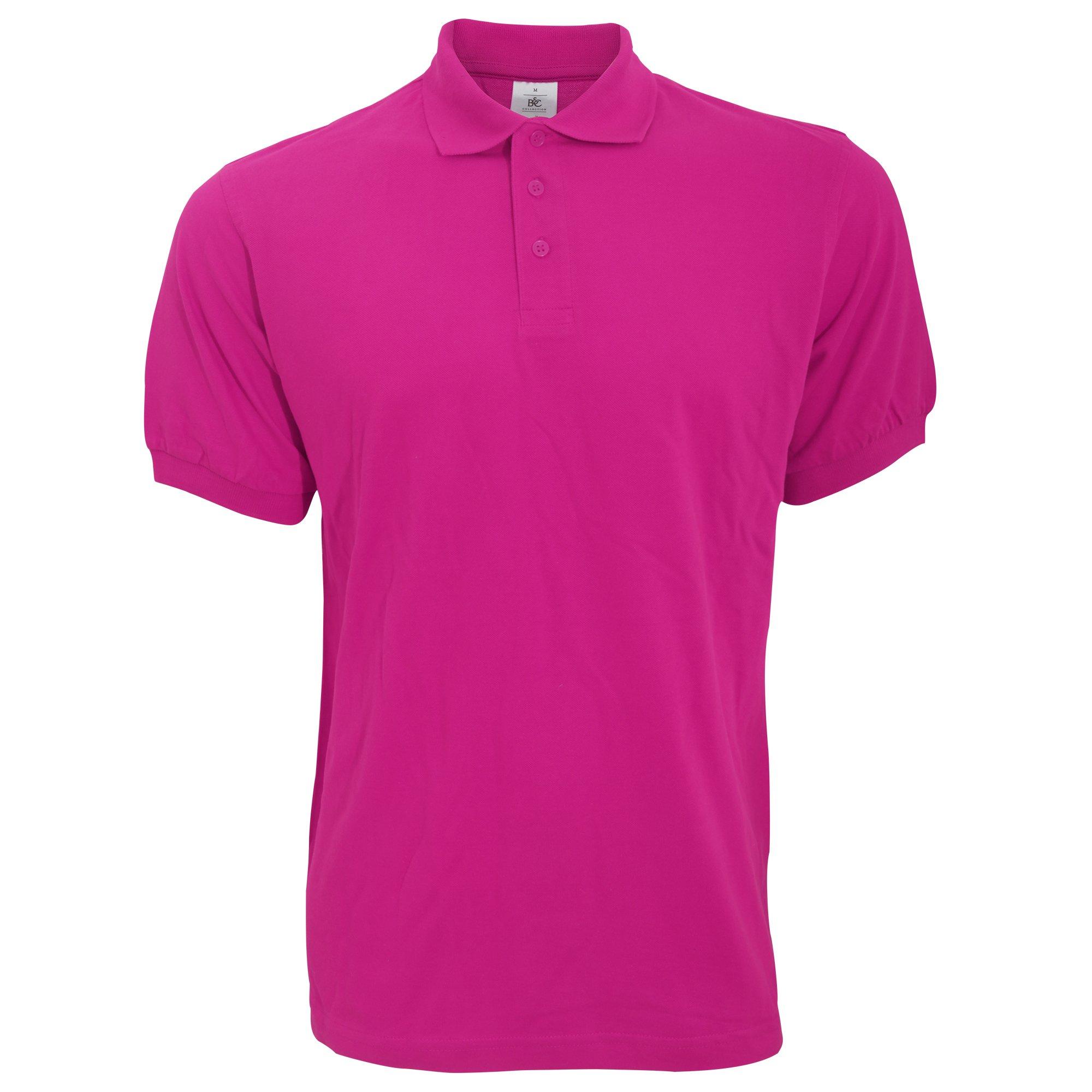 Image of B&c Poloshirt Safran Kurzarm Herren Fuchsia XL