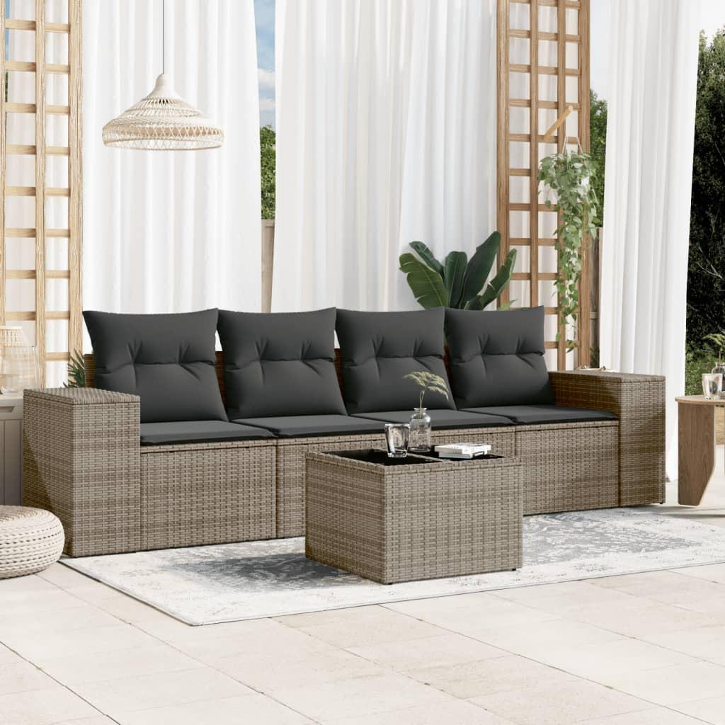 VidaXL set divano da giardino Polirattan  