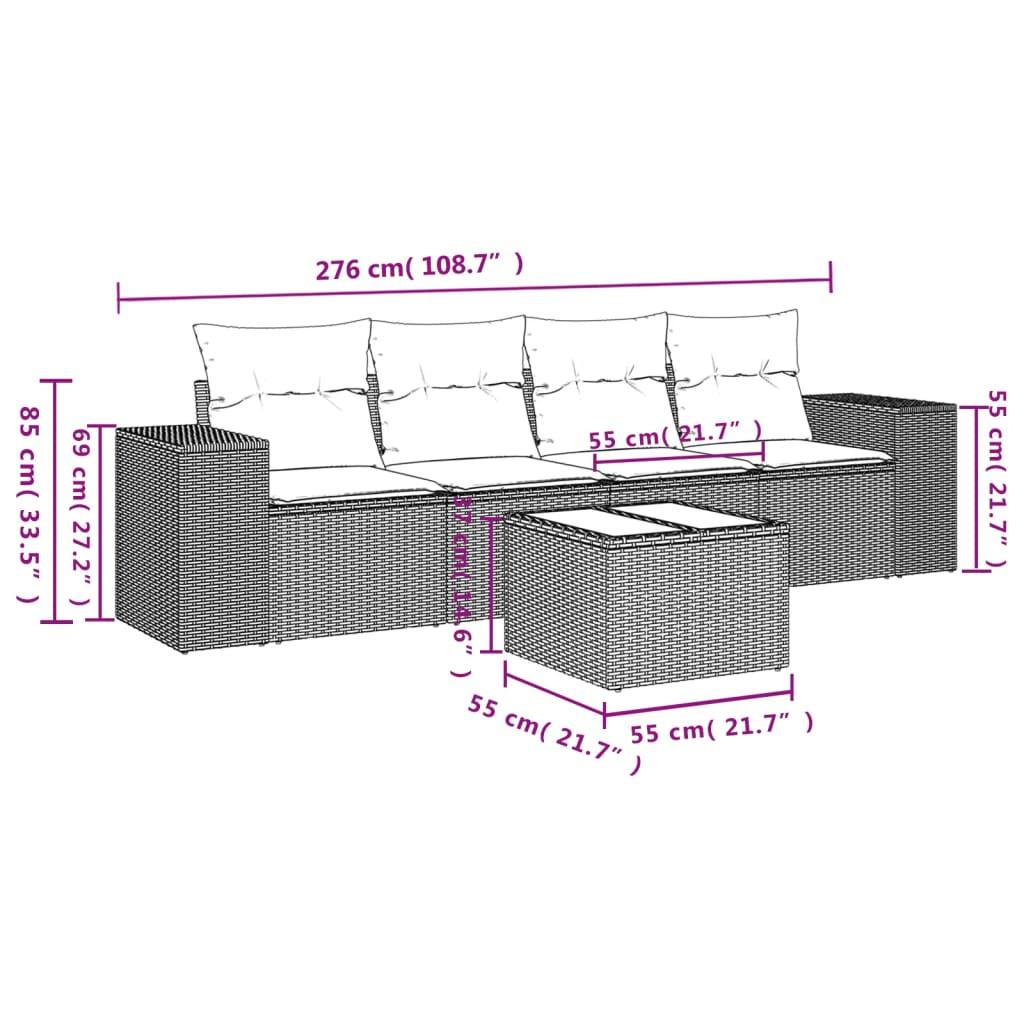 VidaXL set divano da giardino Polirattan  