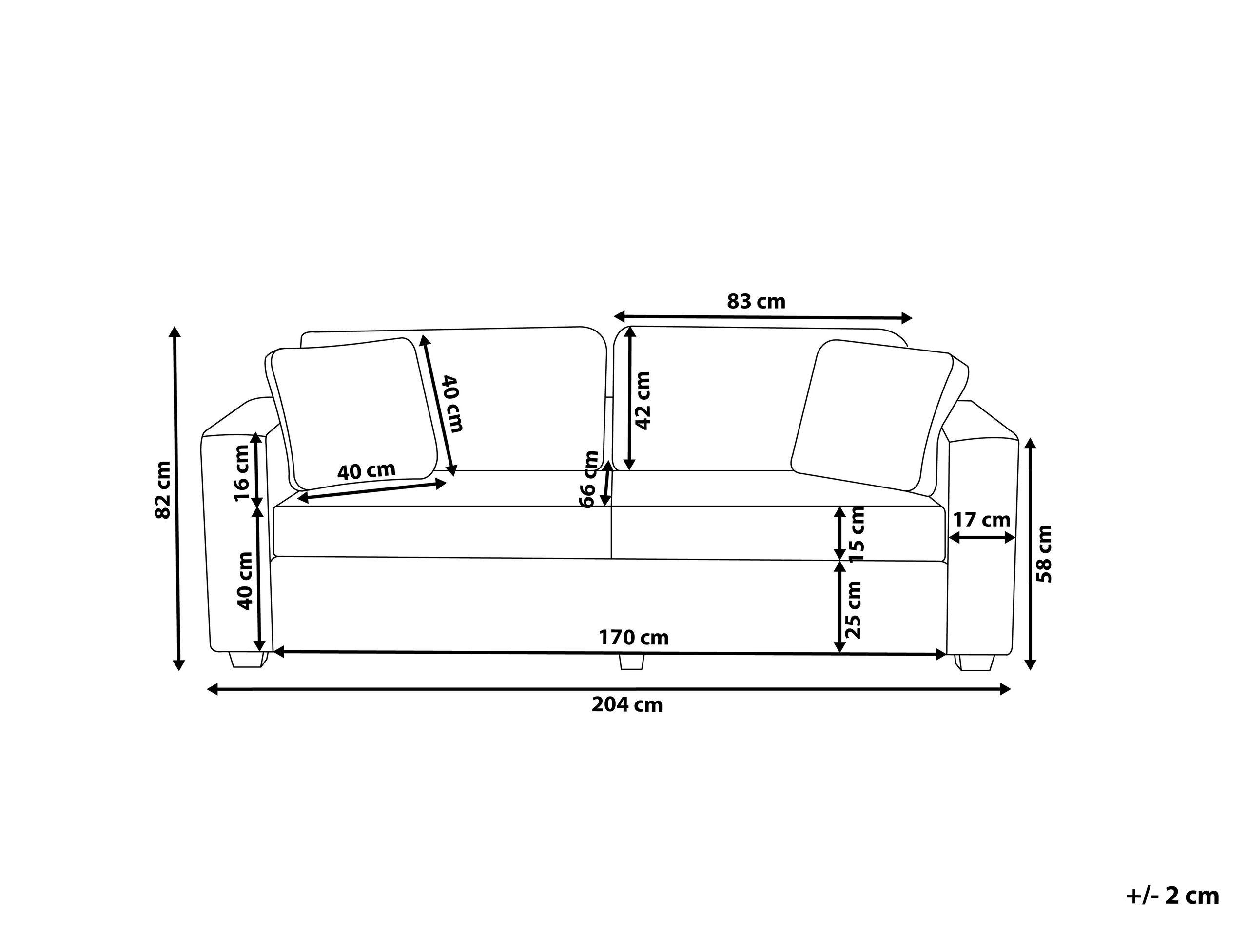 Beliani 3 Sitzer Sofa aus Samtstoff Modern FALUN  