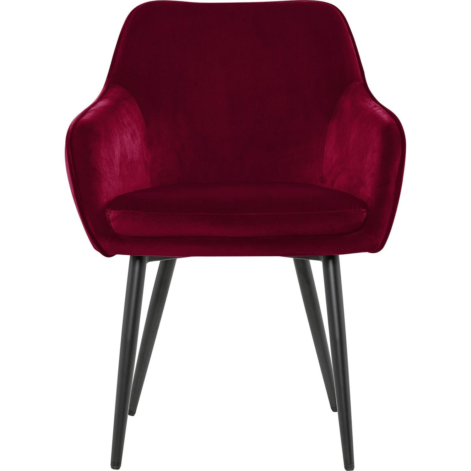 mutoni Chaise de salle à manger velours rouge  