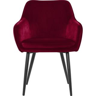 mutoni Chaise de salle à manger velours rouge  