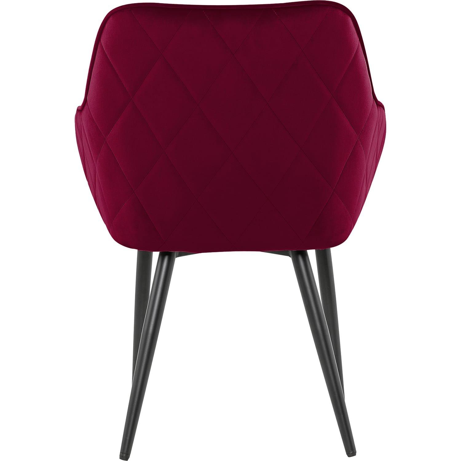 mutoni Chaise de salle à manger velours rouge  