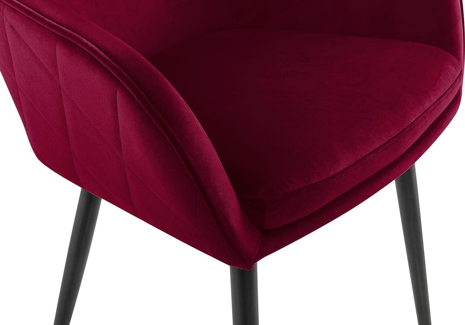 mutoni Chaise de salle à manger velours rouge  