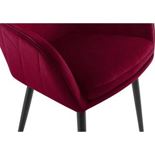 mutoni Chaise de salle à manger velours rouge  