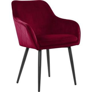 mutoni Chaise de salle à manger velours rouge  