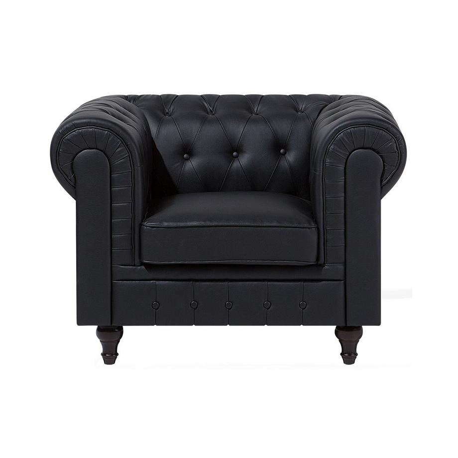 Beliani Fauteuil en Cuir PU Glamour CHESTERFIELD  