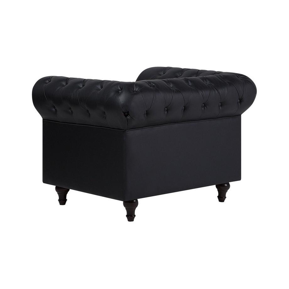 Beliani Fauteuil en Cuir PU Glamour CHESTERFIELD  
