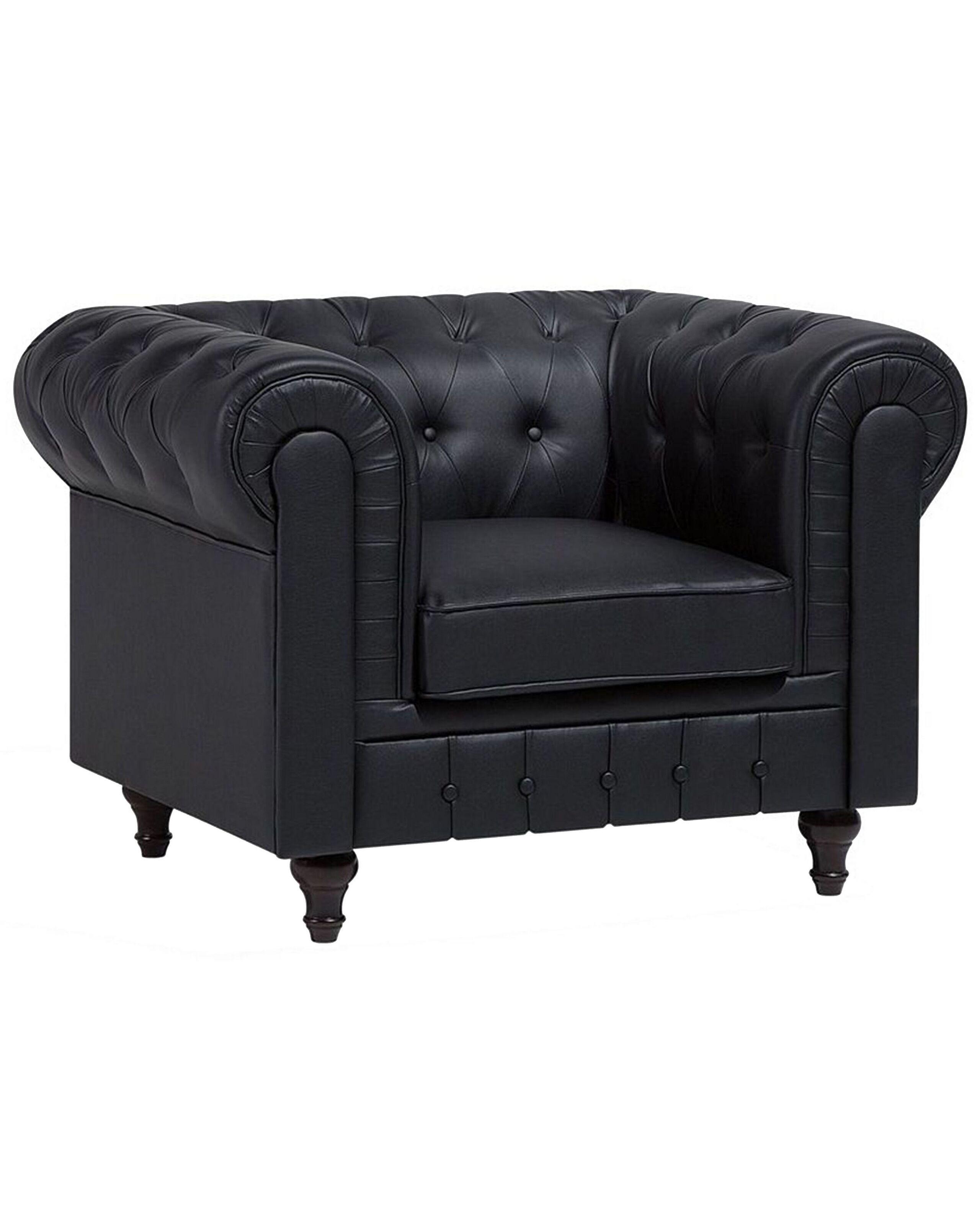 Beliani Fauteuil en Cuir PU Glamour CHESTERFIELD  