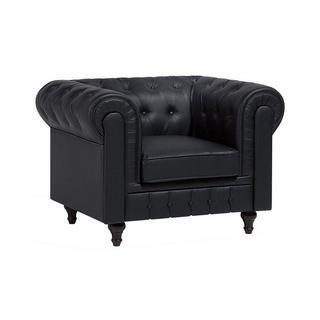 Beliani Fauteuil en Cuir PU Glamour CHESTERFIELD  