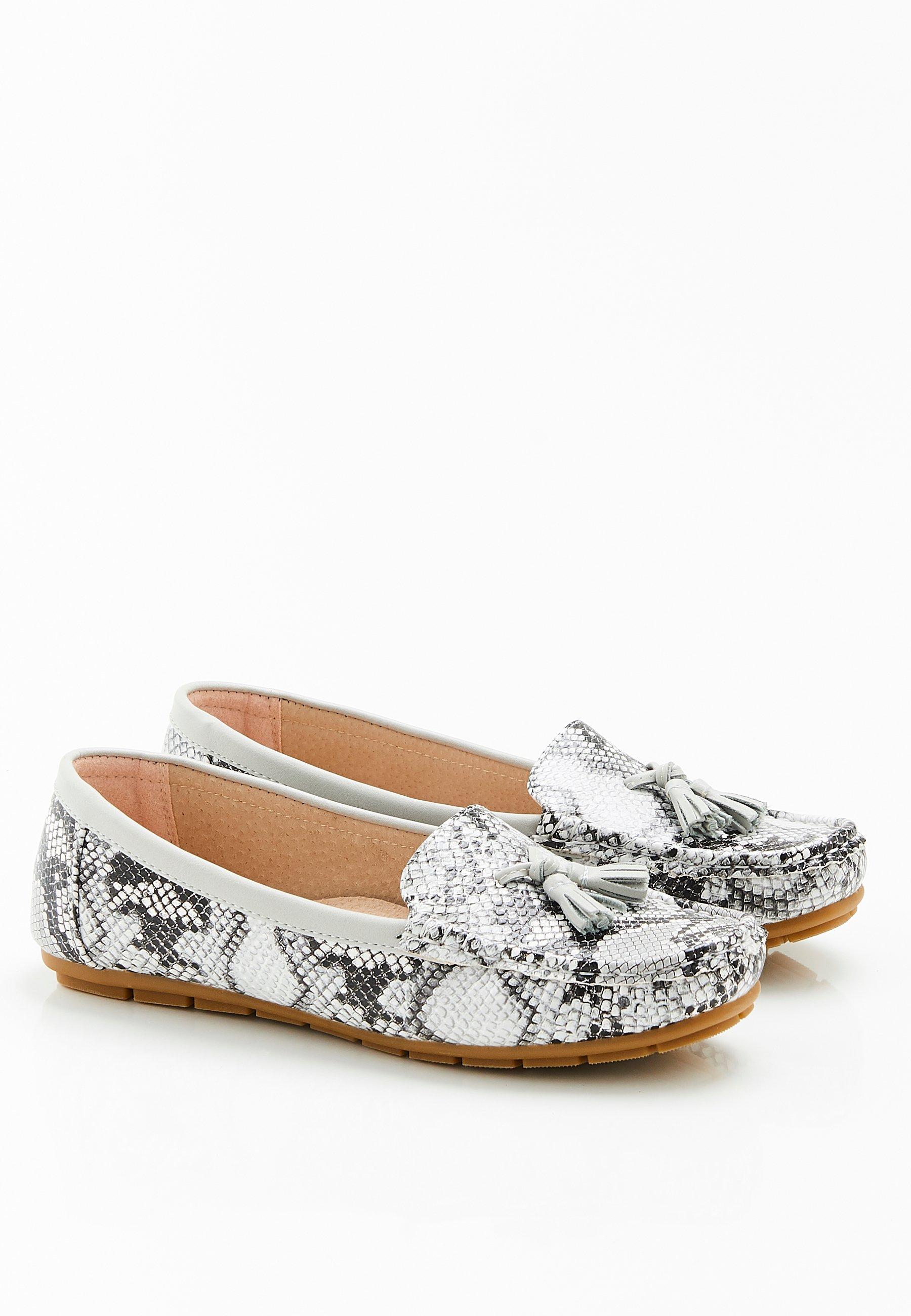 Image of Bedruckter Mokassin. Damen Grau 38