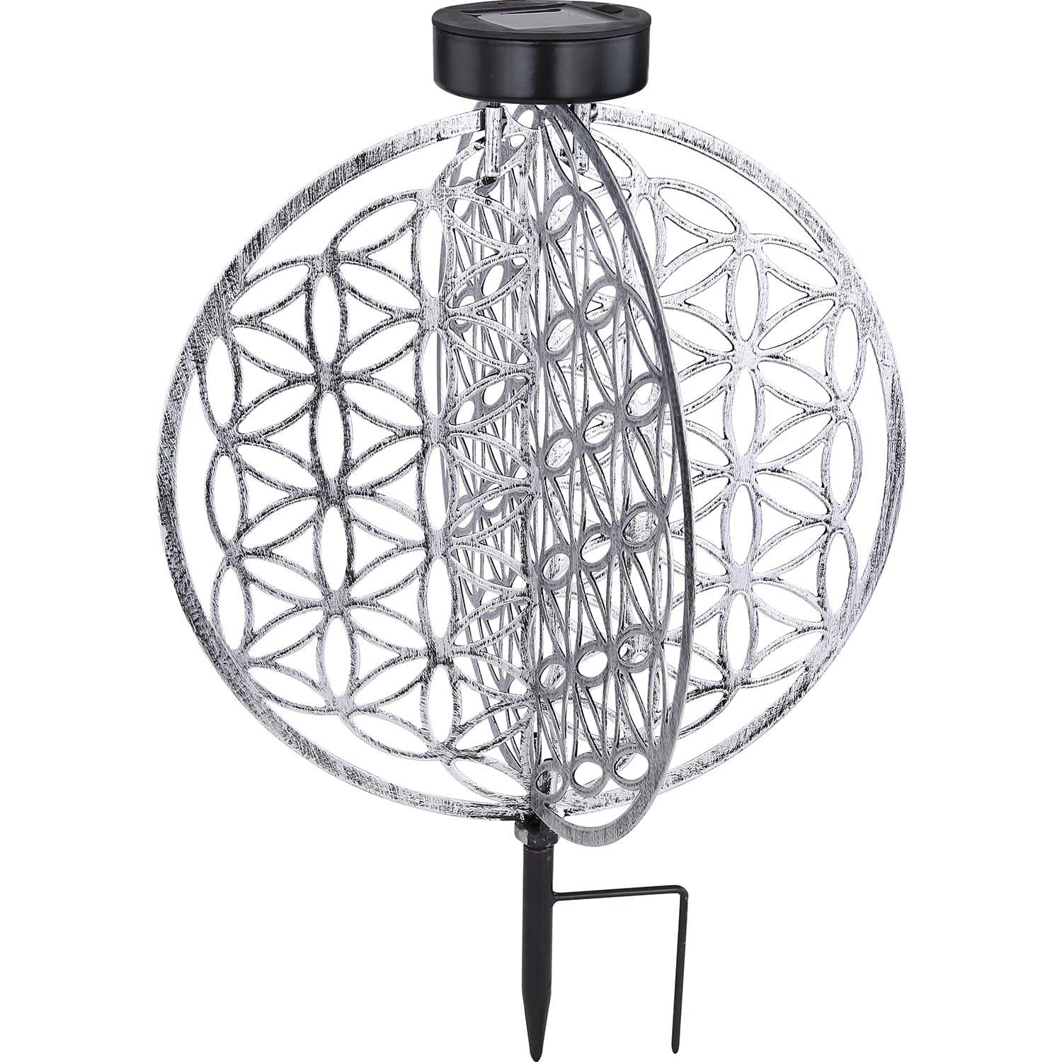 mutoni Lampe solaire en métal, couleur argentée 1xLED  