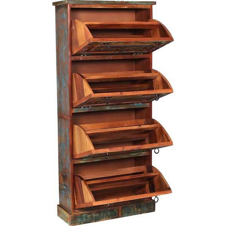 mutoni Schuhschrank River bunt 4 Klappen 65x145  
