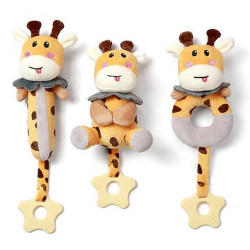 Jouet hochet pour bébé 3Pcs Newborn Gripper Soft Rattle Teether Sensory Plush Toy