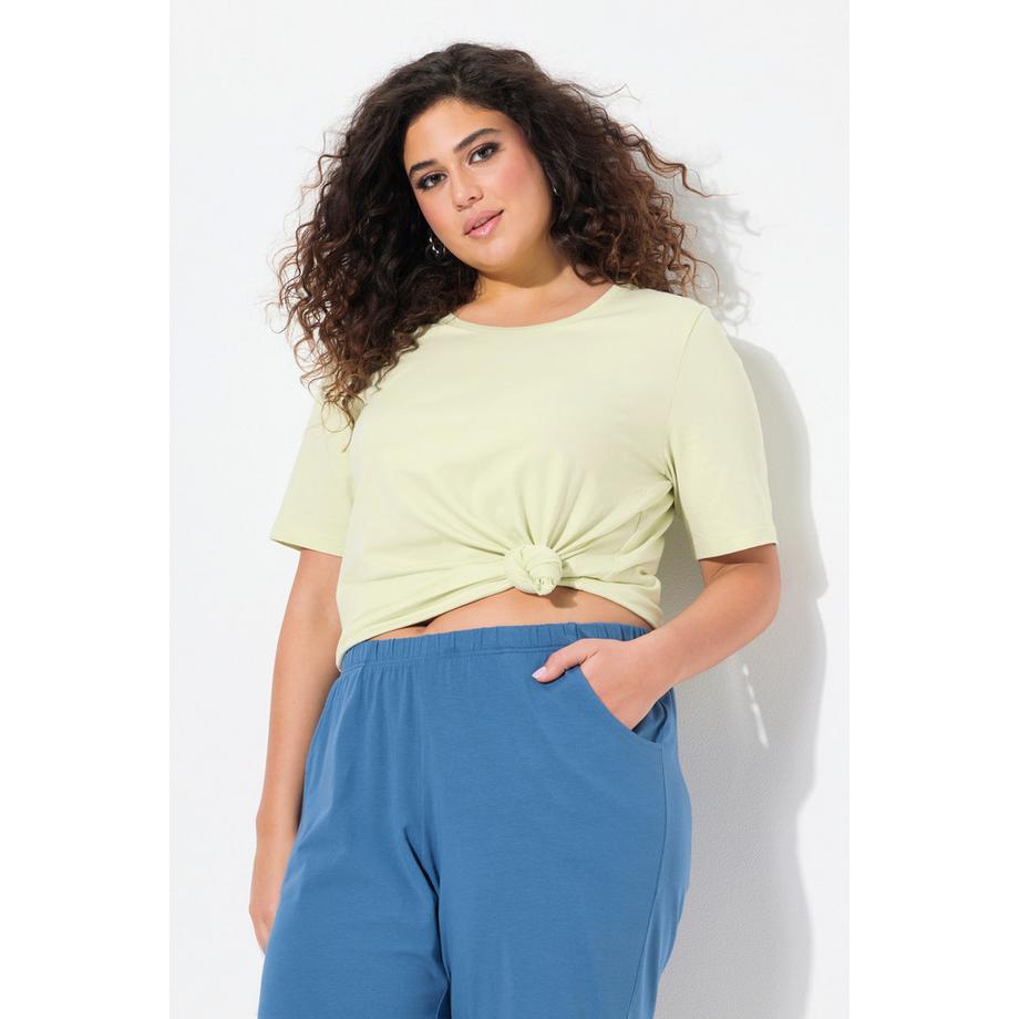 Ulla Popken T-Shirt Coupe Évasée Col Rond Manches Courtes  