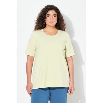 T-shirt en coton bio, coupe évasée, col rond et manches courtes