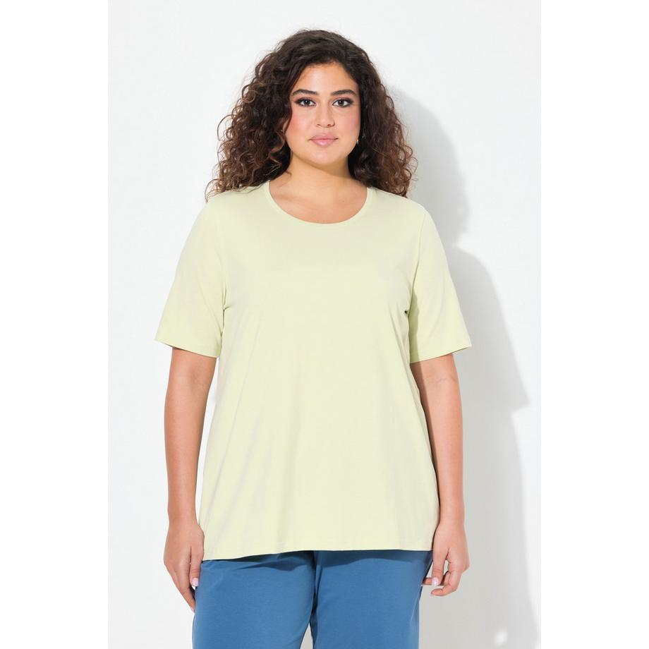 Ulla Popken T-Shirt Coupe Évasée Col Rond Manches Courtes  