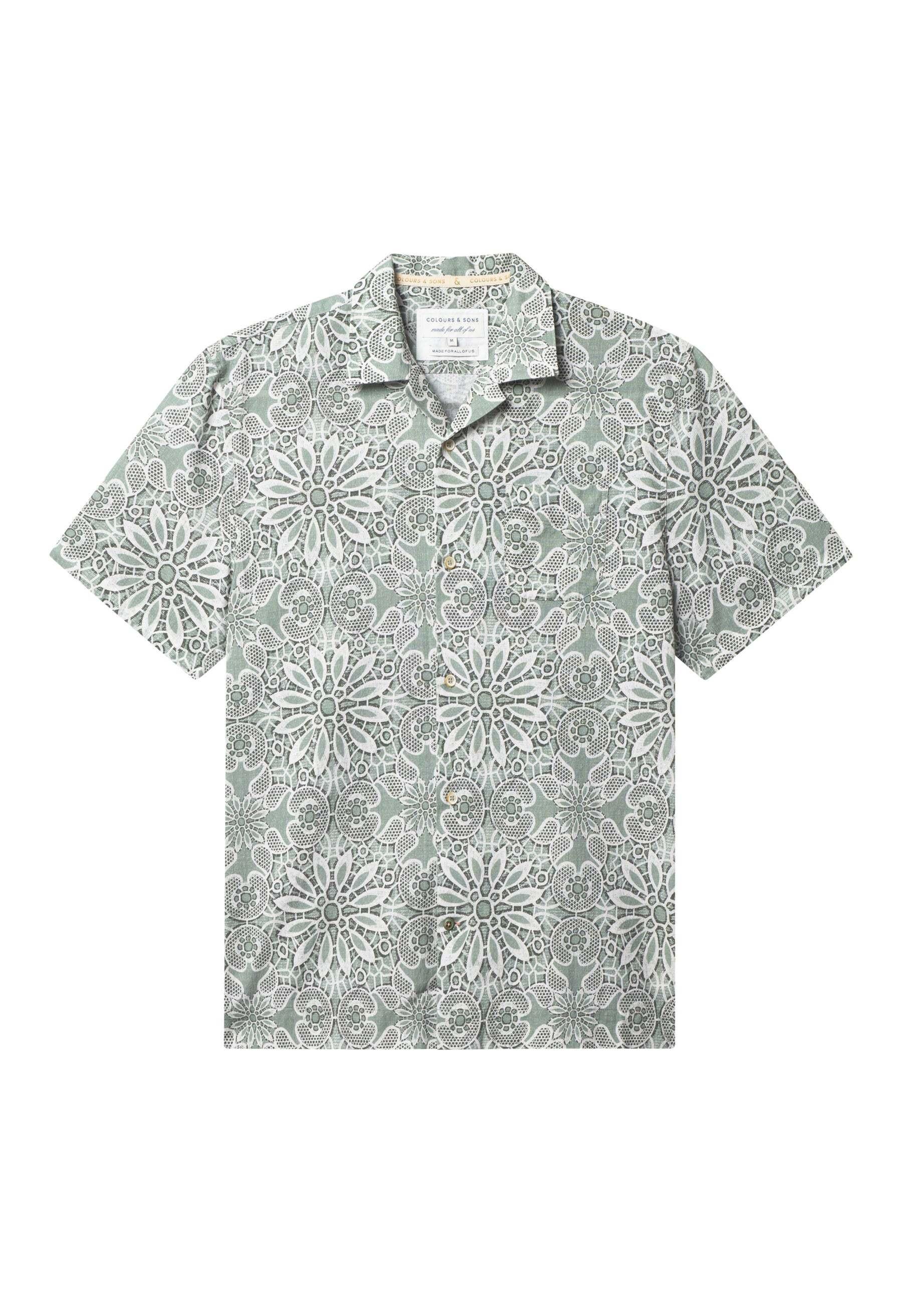 Colours & Sons Kurzarmhemd Japanese Tile Print  