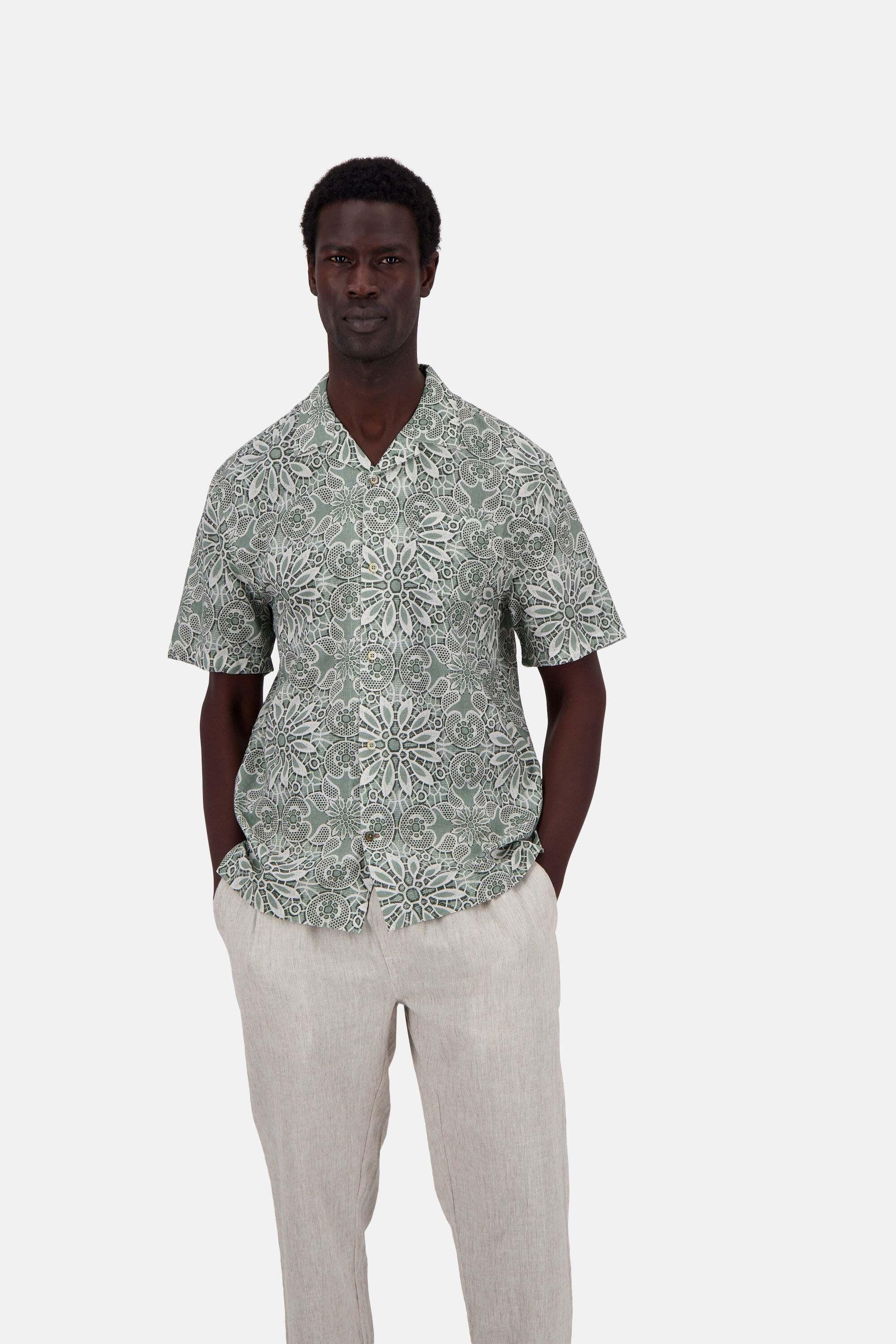 Colours & Sons Kurzarmhemd Japanese Tile Print  