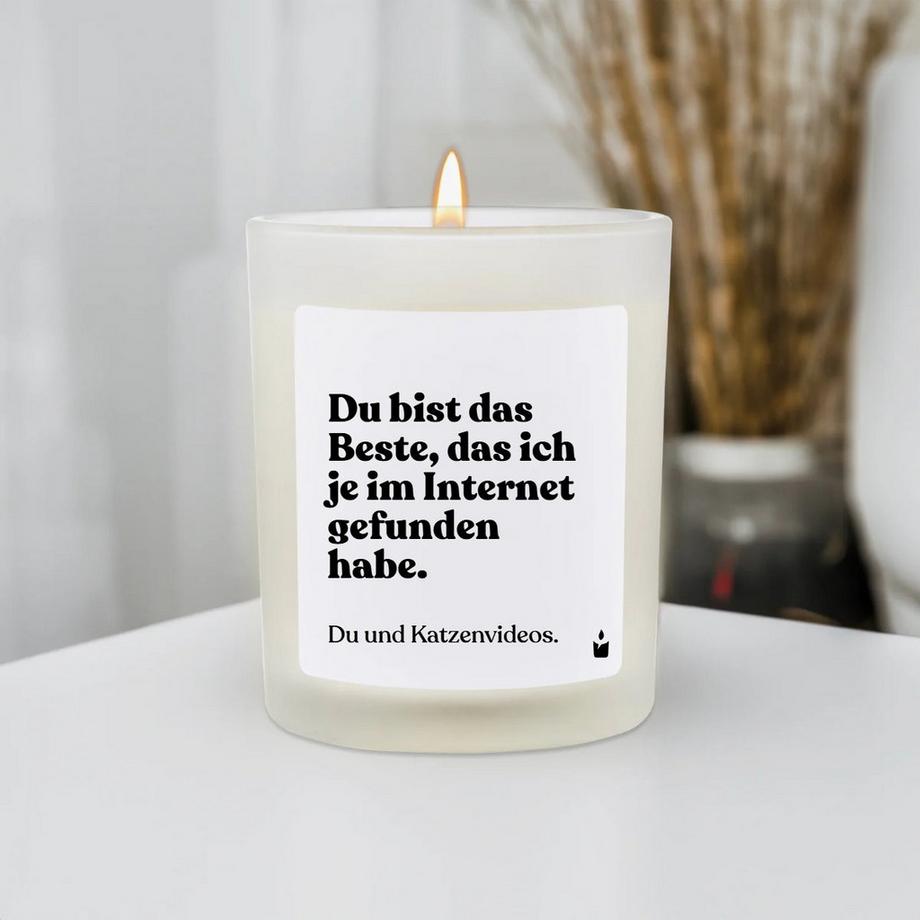 CandleHand Duftkerze Woody Du bist das Beste, das ich je im Internet gefunden habe. Du und Katzenvideos.  