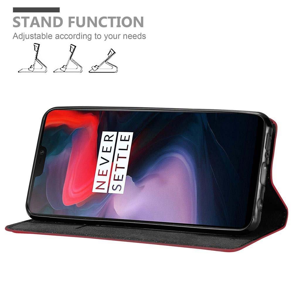 Cadorabo  Cadorabo Hülle kompatibel mit OnePlus 6 - Schutzhülle mit Magnetverschluss, Standfunktion und Kartenfach 