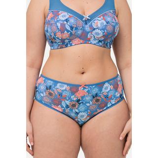 Ulla Popken  Slip midi in confezione da cinque con fantasia floreale/tinta unita 