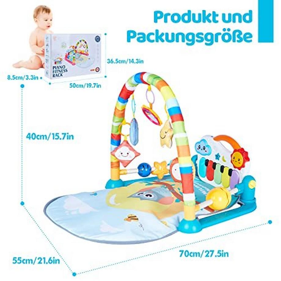 Activity-board  Baby Spielbogen, Spielmatte & Gym mit Musik & Lichtern – Pädagogisches Spielzeug für Baby & 