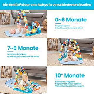 Activity-board  Baby Spielbogen, Spielmatte & Gym mit Musik & Lichtern – Pädagogisches Spielzeug für Baby & 