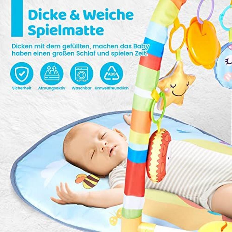 Activity-board  Baby Spielbogen, Spielmatte & Gym mit Musik & Lichtern – Pädagogisches Spielzeug für Baby & 