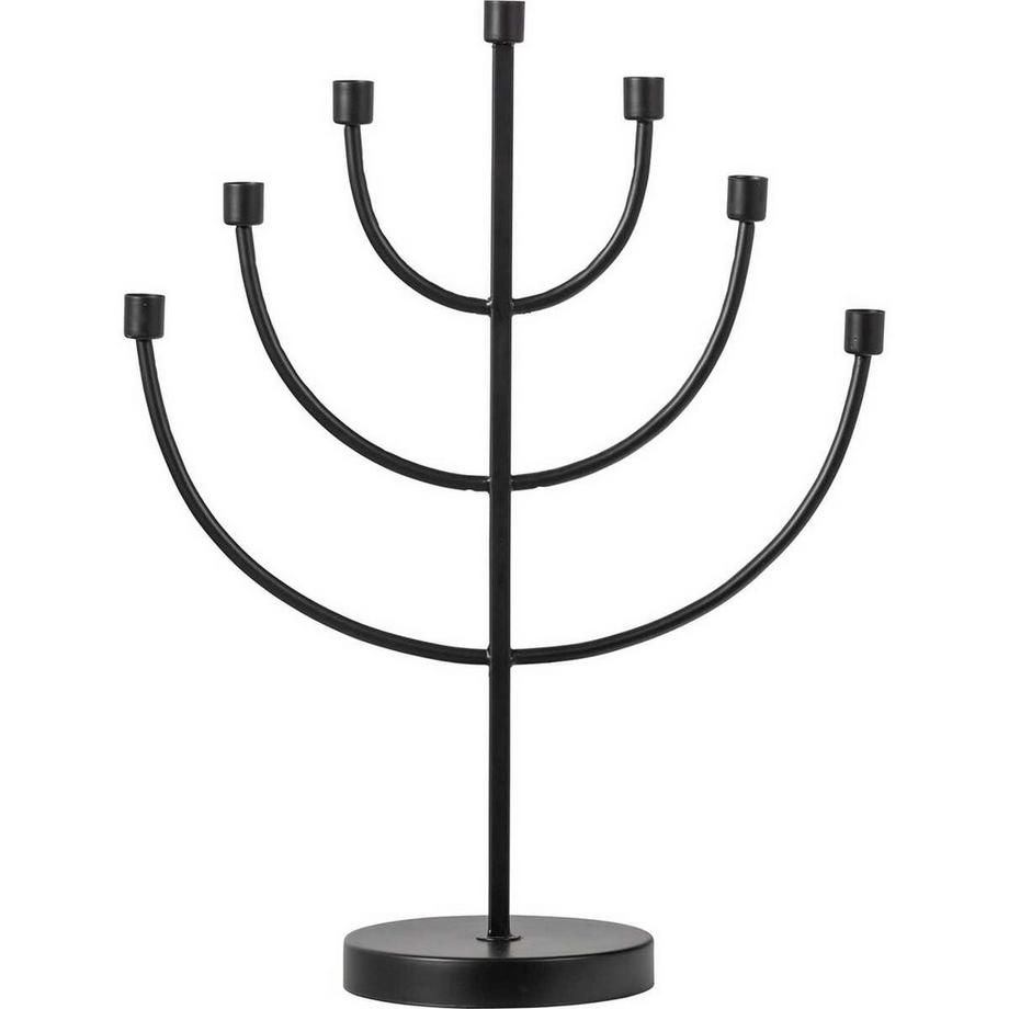 mutoni Portacandele Sterre in metallo 7 candele nero  