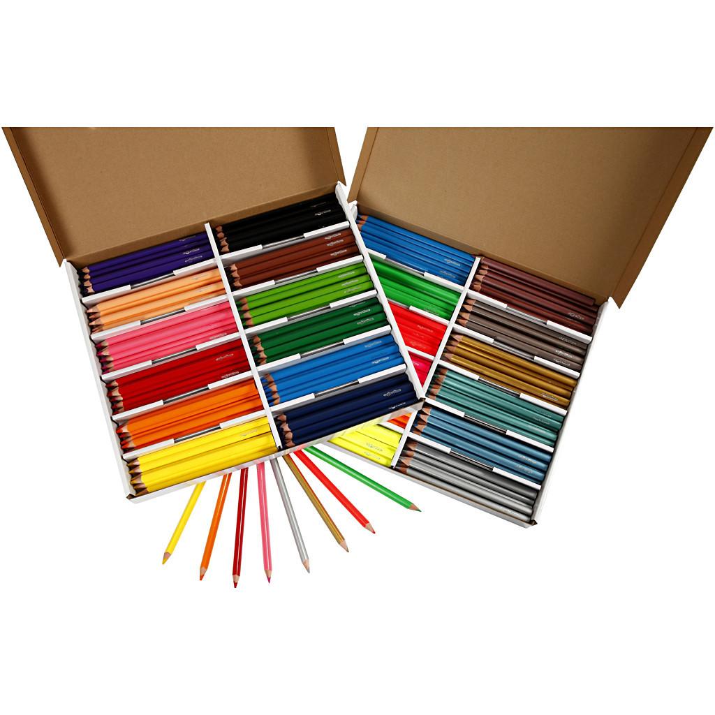 Creativ Company  38080 crayon de couleur Beige, Noir, Bleu, Marron, Vert, Citron vert, Marine, Orange, Rose, Rouge, Violet, Jaune 144 pièce(s) 