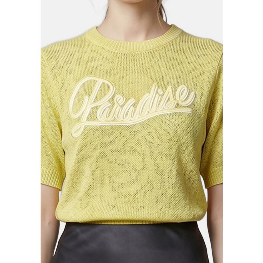 Roberta Rossi Top in maglia con stampa Paradise  