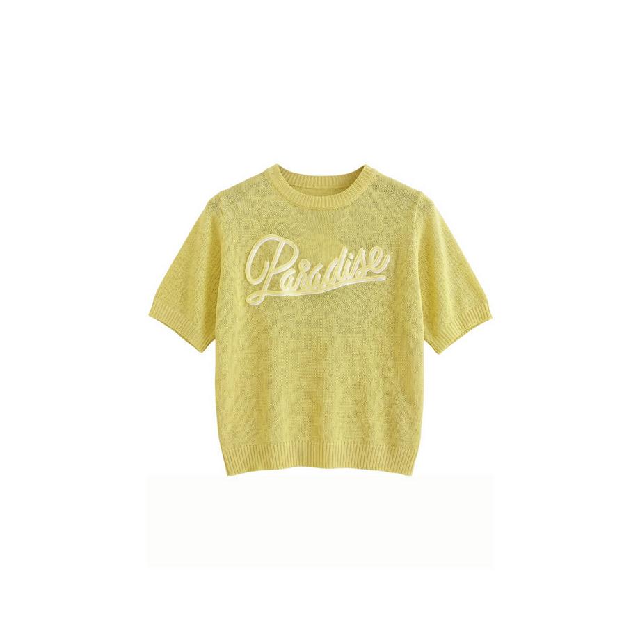 Roberta Rossi Top in maglia con stampa Paradise  