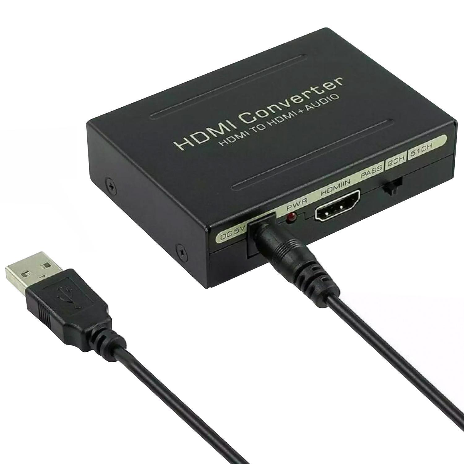 eStore  Audio-Splitter, HDMI bis HDMI + SPDIF + RCA - USB 