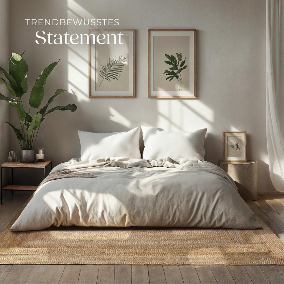 Tectake Tapis tissé à la main en jute style bohème GLIM résistant et facile d'entretien  