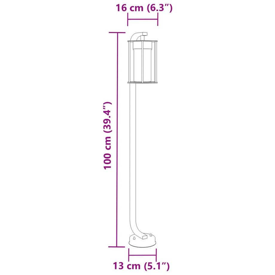 VidaXL Lampadaire d'extérieur acier inoxydable  