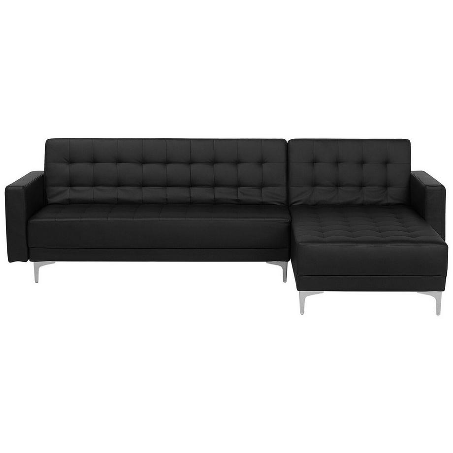 Beliani Ecksofa aus Kunstleder Retro ABERDEEN  
