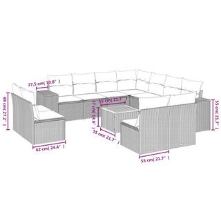 VidaXL Ensemble de canapés de jardin rotin synthétique  