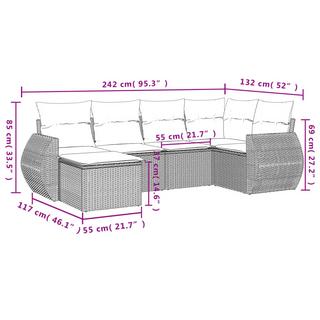 VidaXL Ensemble de canapés de jardin rotin synthétique  