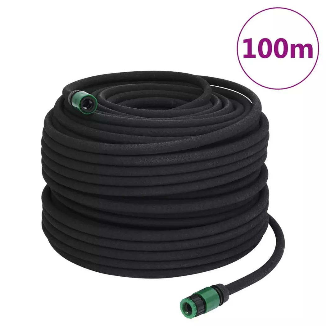 VidaXL - tubo di irrigazione Gomma, One Size, Nero