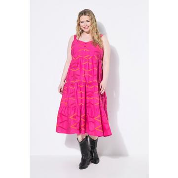 Midikleid, A-Line, Stickerei, Volants