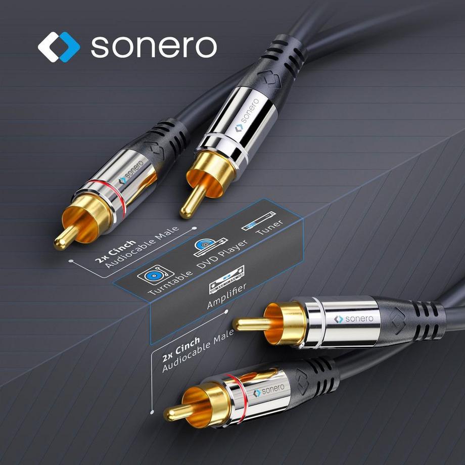 sonero  sonero S-AC700-010 cavo audio 1 m 2 x RCA Nero 
