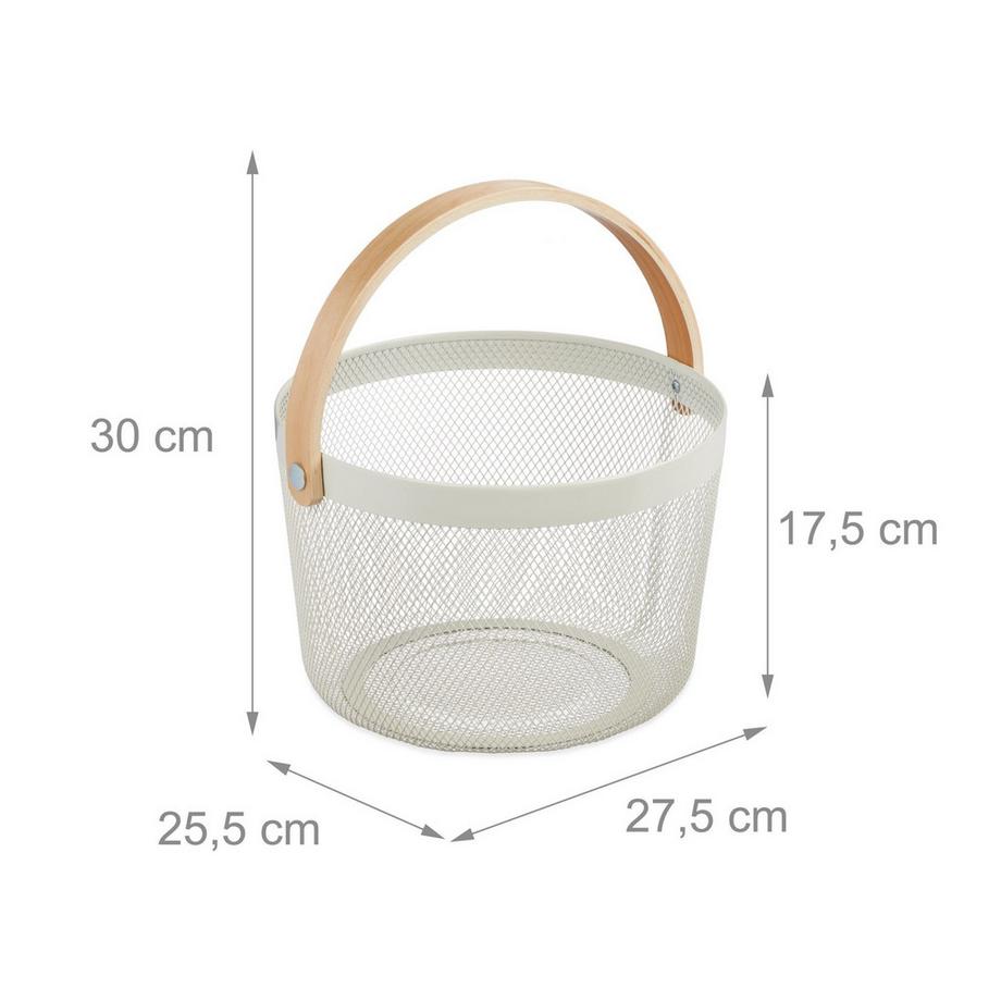 B2X Cestino rotondo in filo metallico con manico  