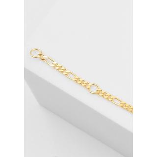 MUAU Schmuck  ID-Bracelet Figaro Gelbgold 750, 2.3mm, 14cm 